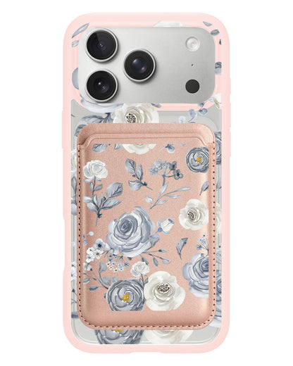 iPhone Magnetic Wallet Case - Blue Rose