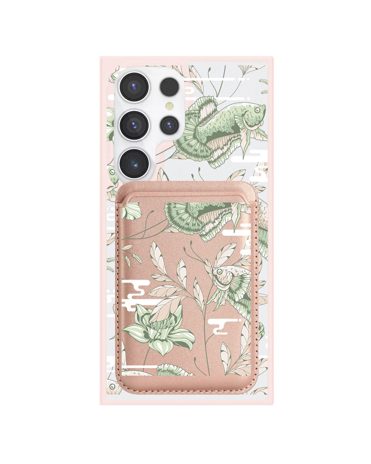 Android Magnetic Wallet Case - Fish & Floral 6.0