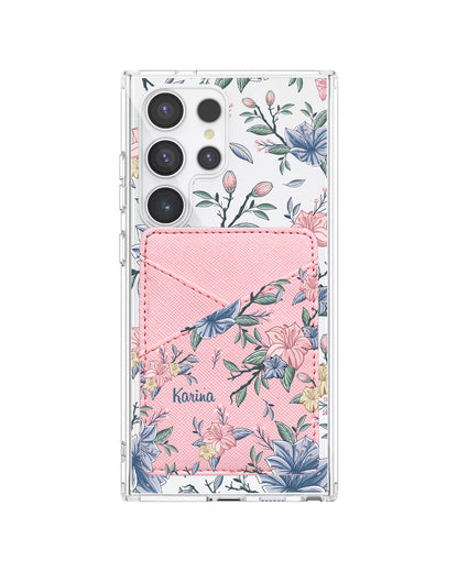 Android Phone Wallet Case - Pink & Blue Floral