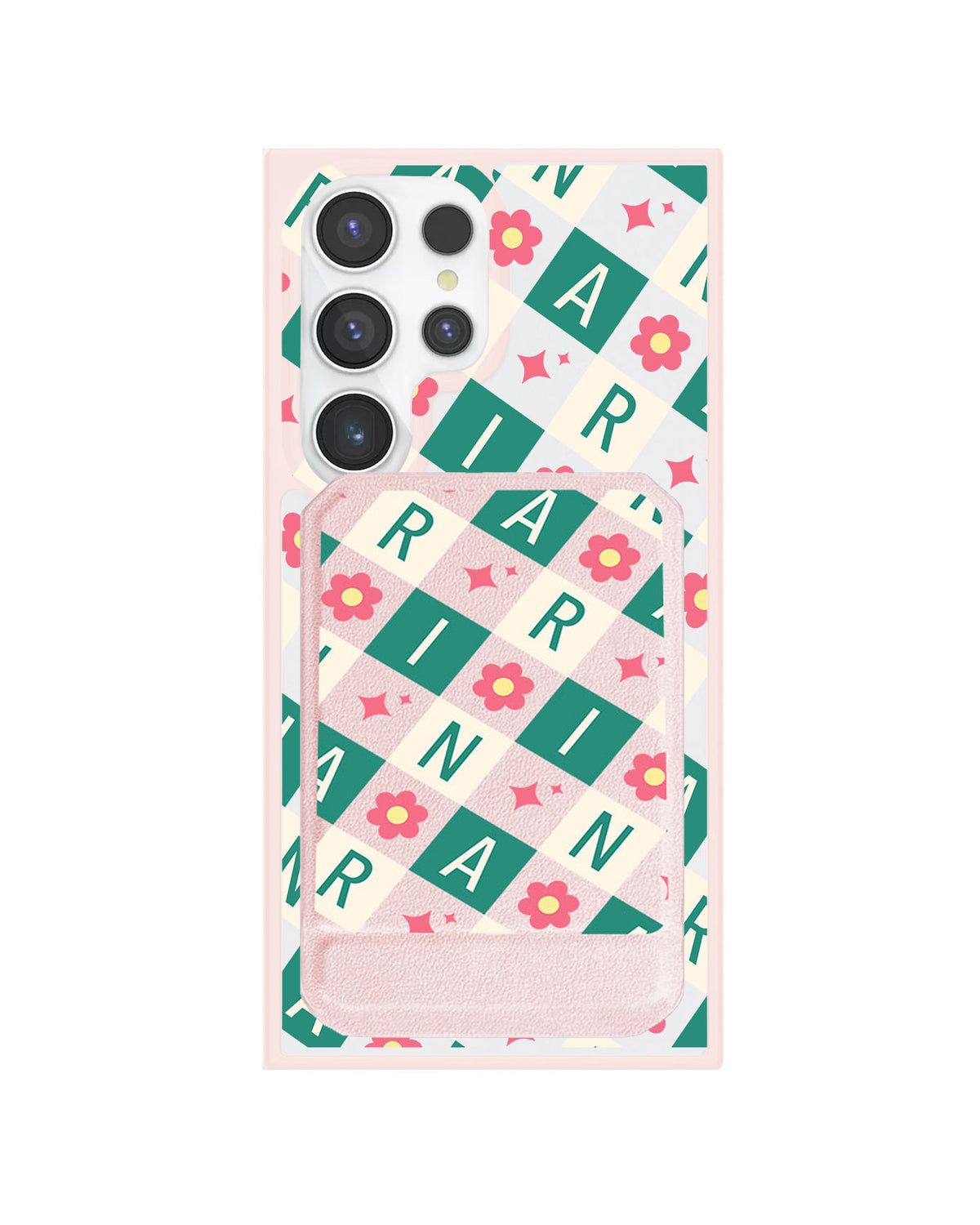 Android Magnetic Multifold Wallet - Flower Grid Monogram 4.0