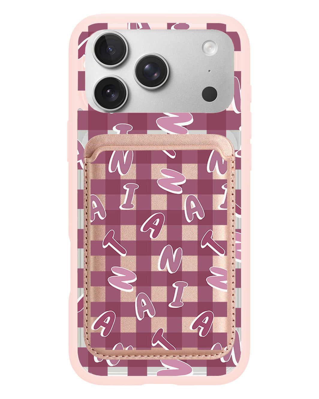 iPhone Magnetic Wallet Case - Checkered Monogram 2.0