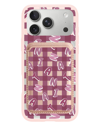 iPhone Magnetic Wallet Case - Checkered Monogram 2.0