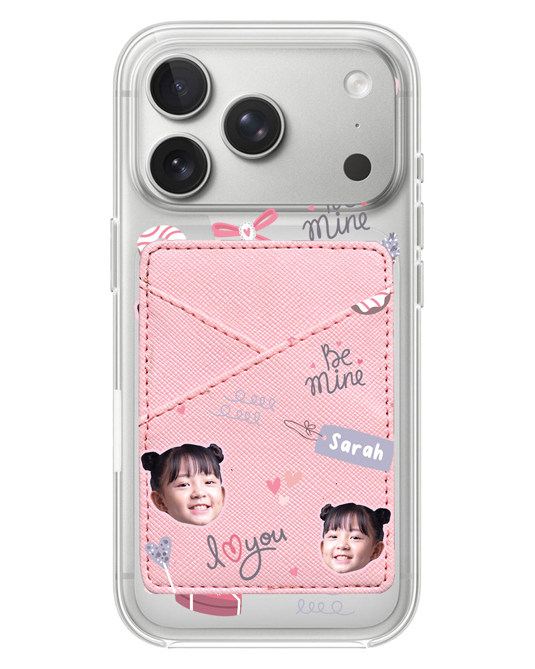iPhone Phone Wallet Case - Face Grid Lovely
