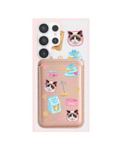 Android Magnetic Wallet Case - Pet Grid Kitty Playtime