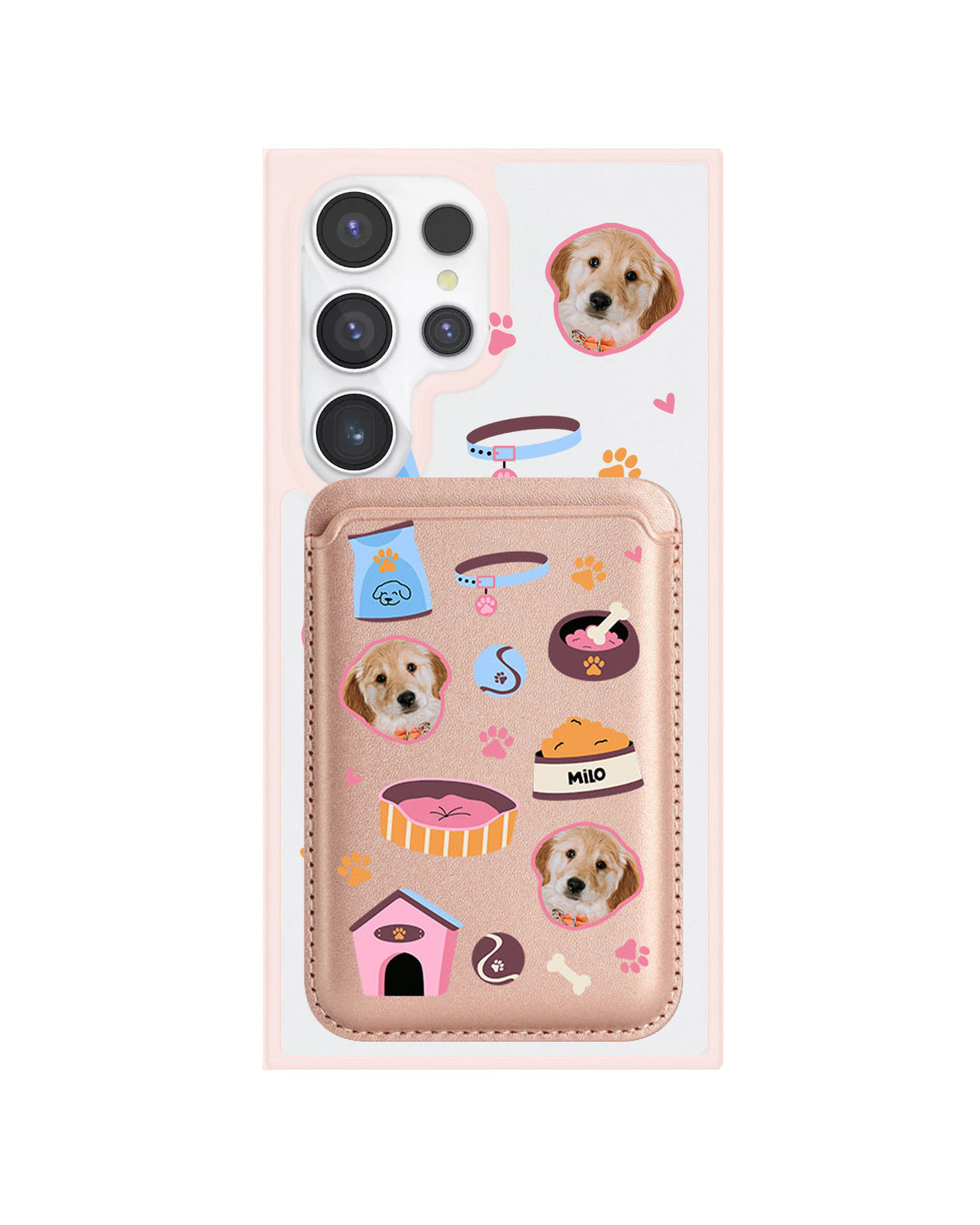 Android Magnetic Wallet Case - Pet Grid Puppy Cozy Day