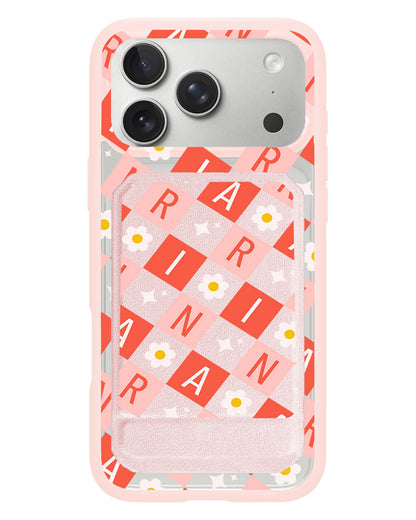 iPhone Magnetic Multifold Wallet - Flower Grid Monogram 2.0