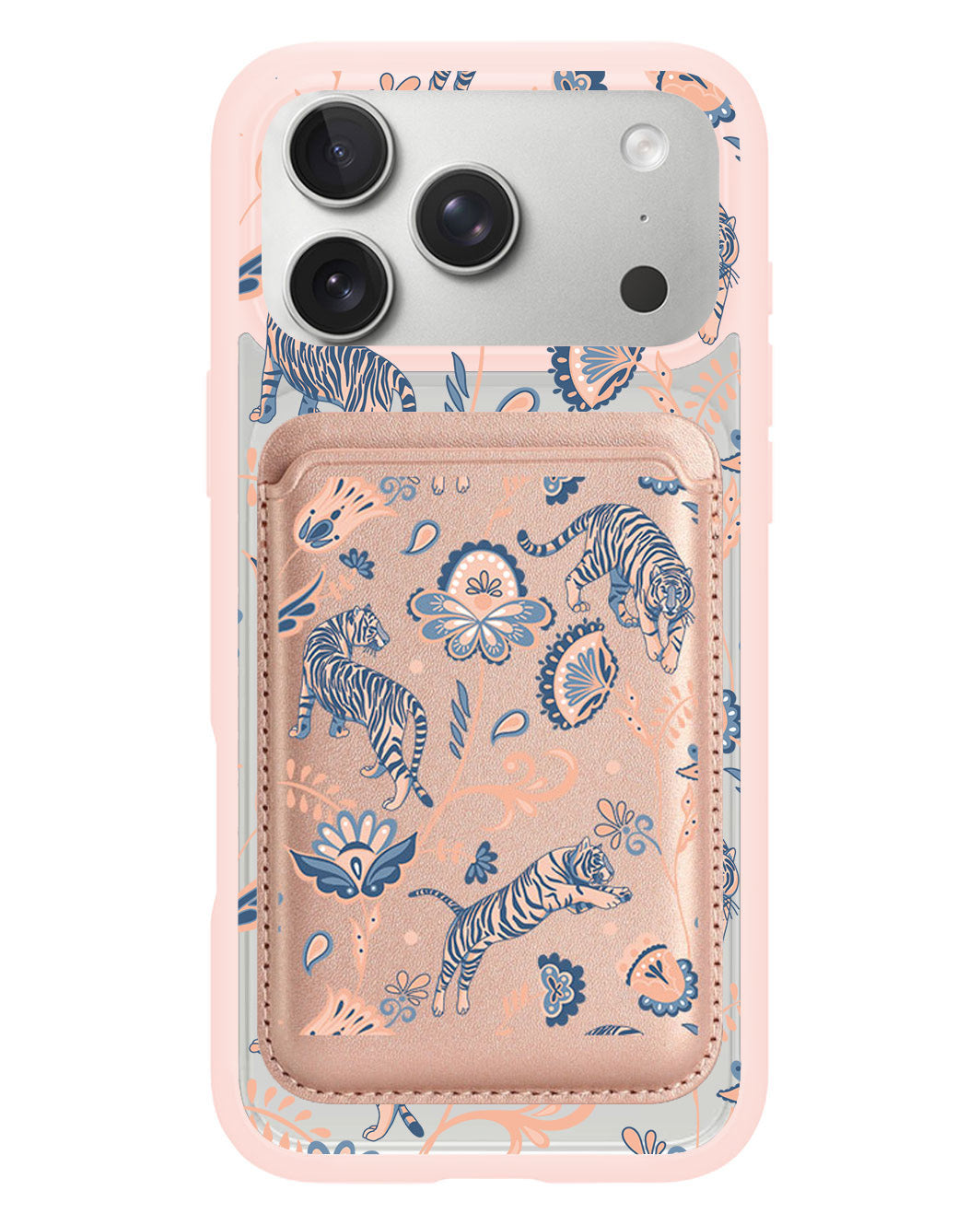 iPhone Magnetic Wallet Case - Tiger & Floral 5.0