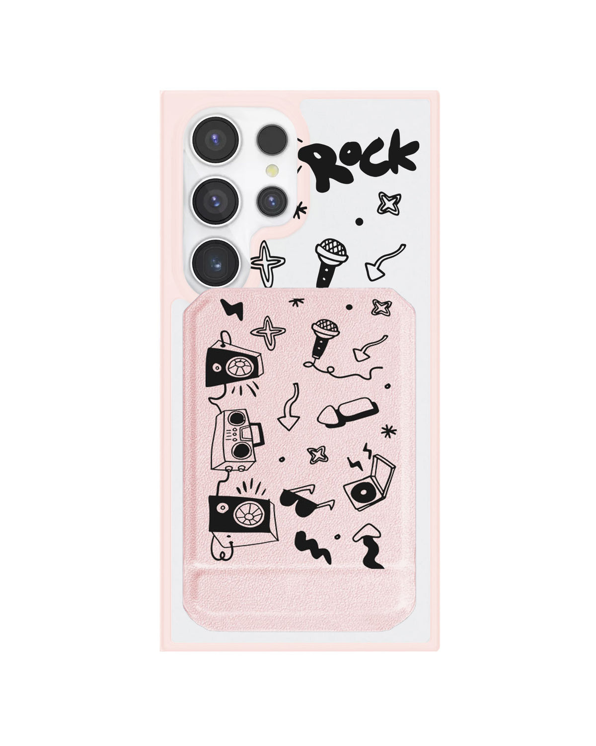 Android Magnetic Multifold Wallet - Rock N Roll Black