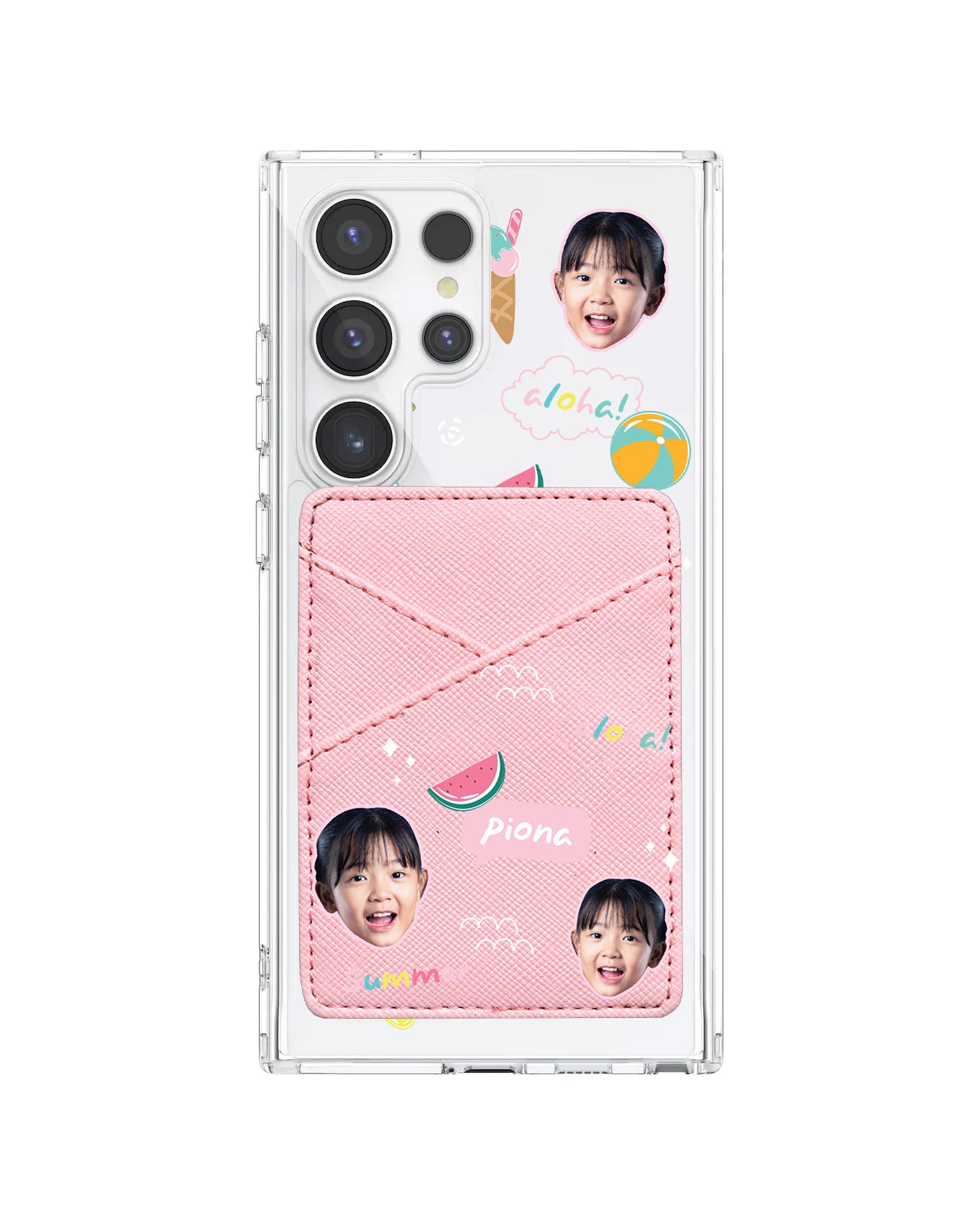 Android Phone Wallet Case - Face Grid Summer