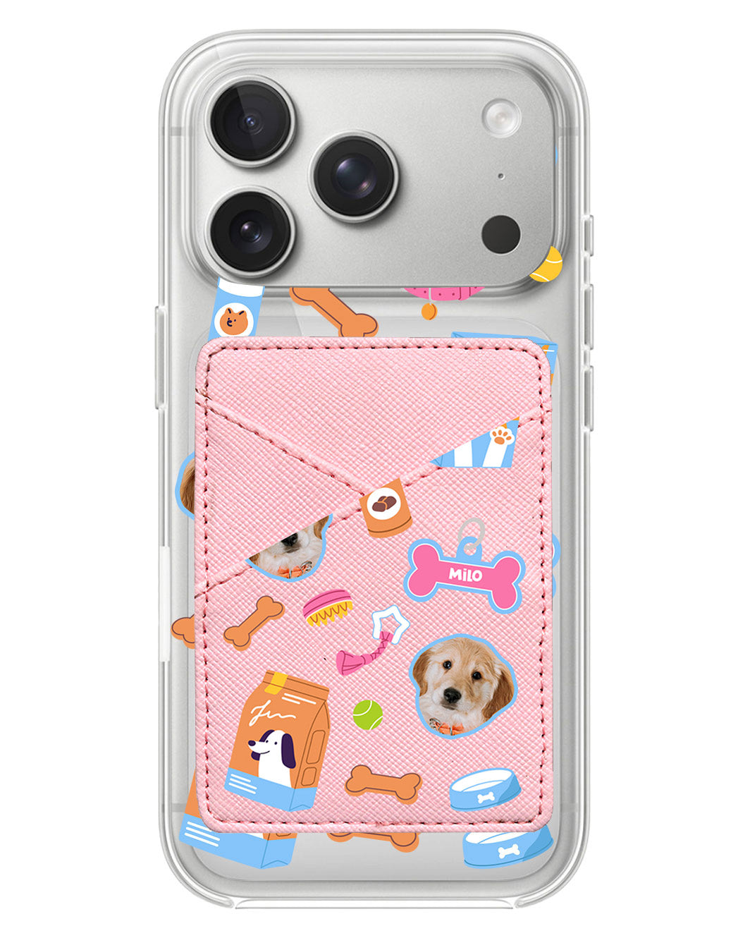 iPhone Phone Wallet Case - Pet Grid Puppy Sweet Treats