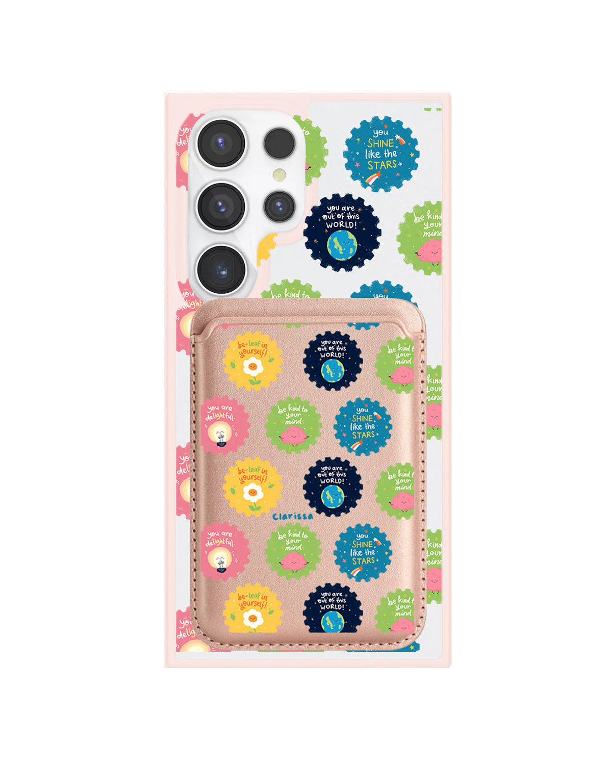 Android Magnetic Wallet Case - Quotes Stamps