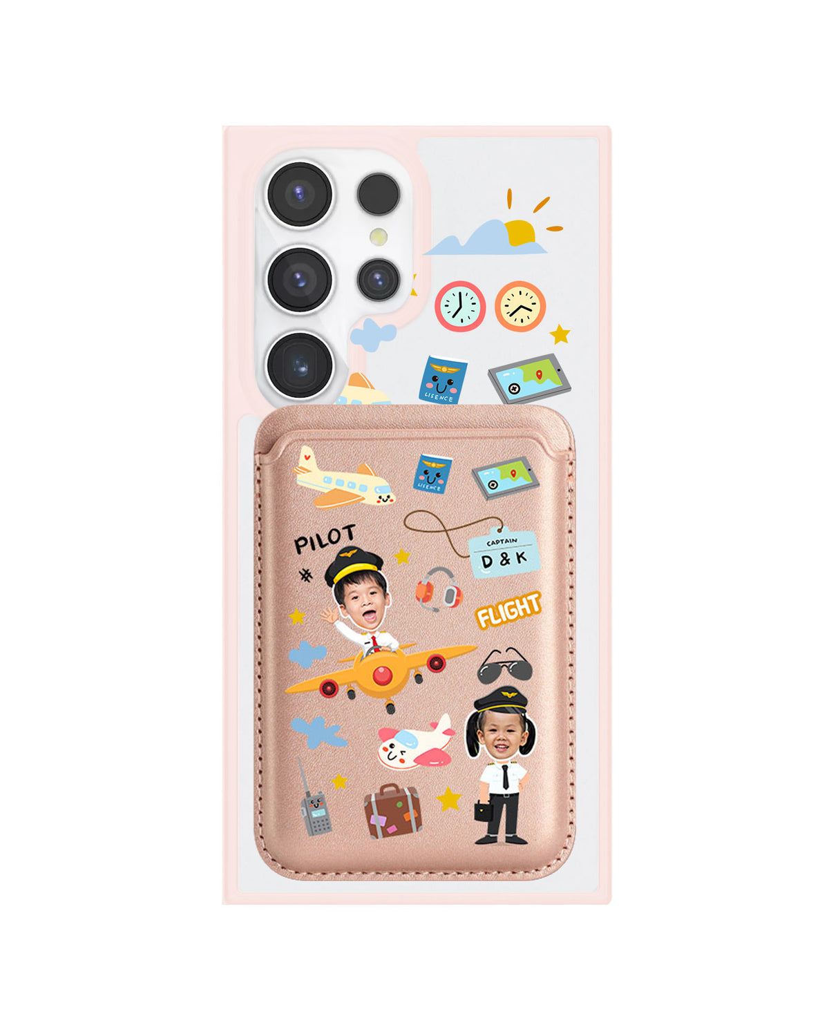Android Magnetic Wallet Case - Face Grid Dream Pilot