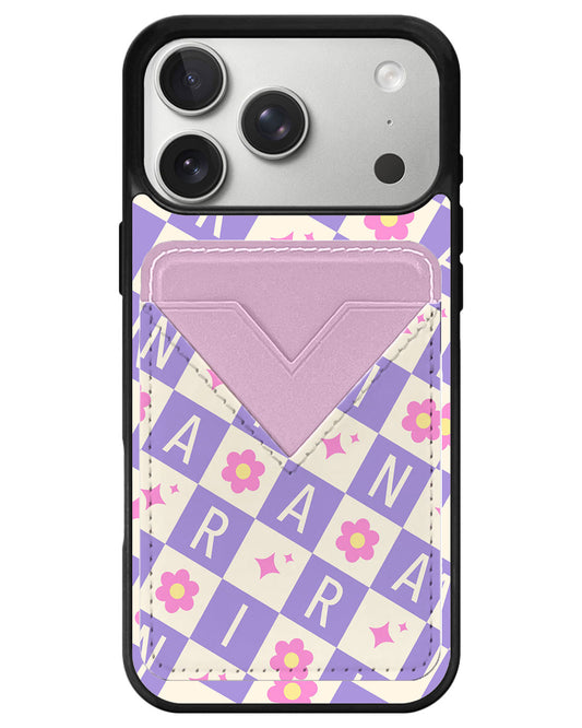 iPhone Avant Wallet Case - Flower Grid Monogram 3.0