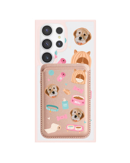 Android Magnetic Wallet Case - Pet Grid Puppy Life