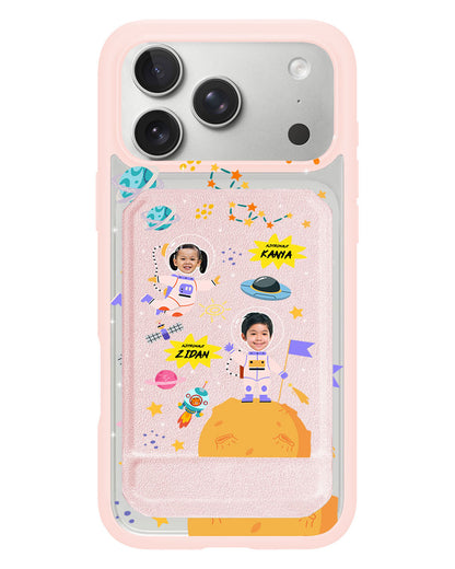 iPhone Magnetic Multifold Wallet - Face Grid Dream Astronaut