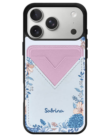 iPhone Avant Wallet Case - Blue Florals