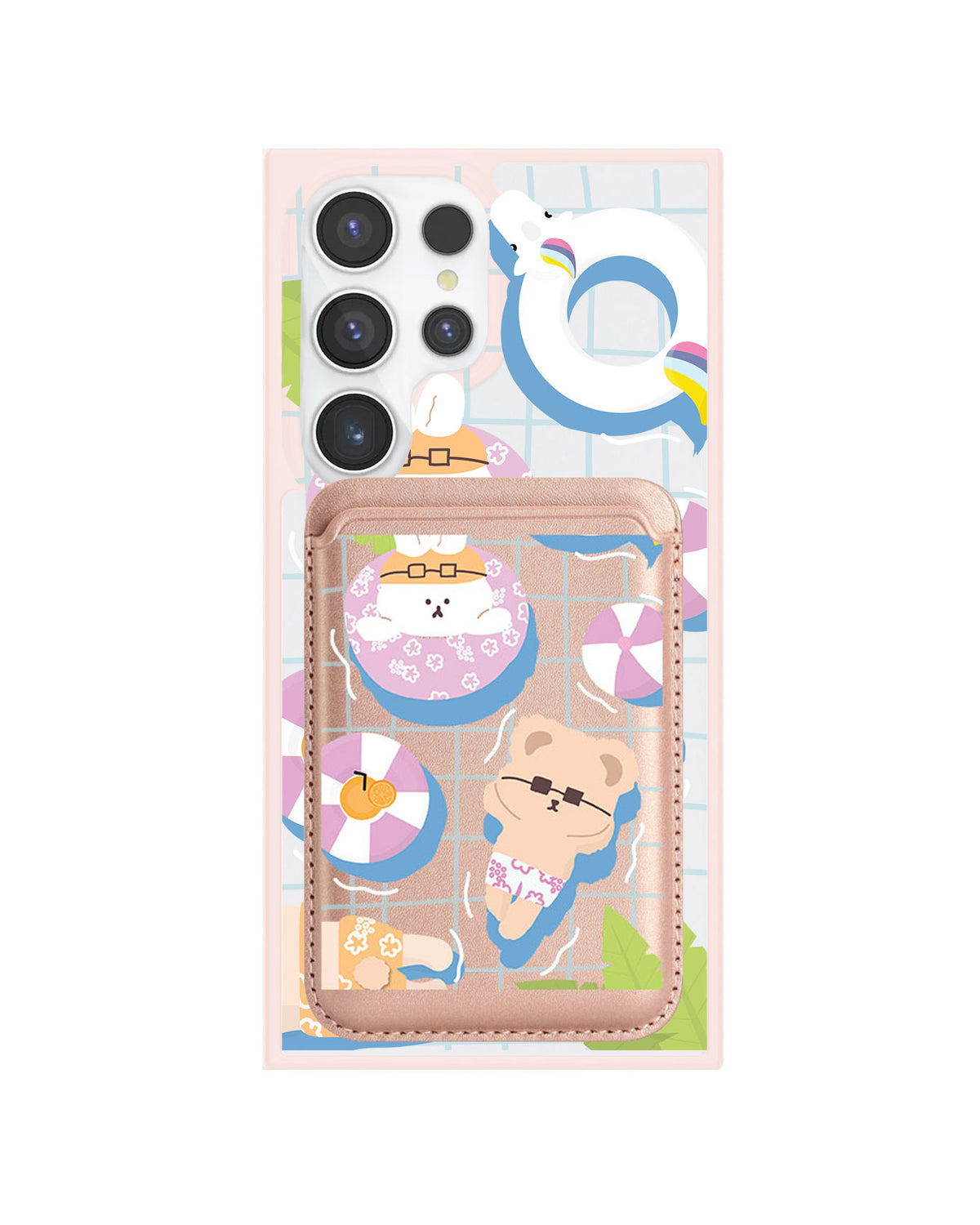 Android Magnetic Wallet Case - Pool Party Pink