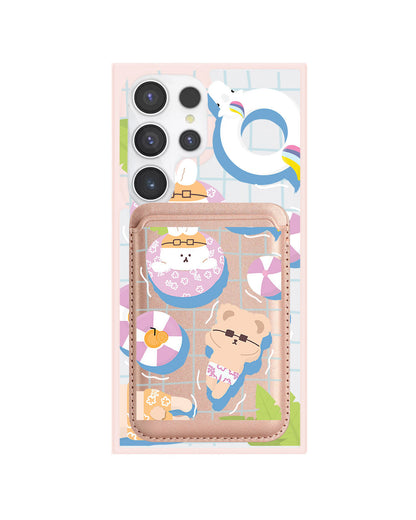 Android Magnetic Wallet Case - Pool Party Pink