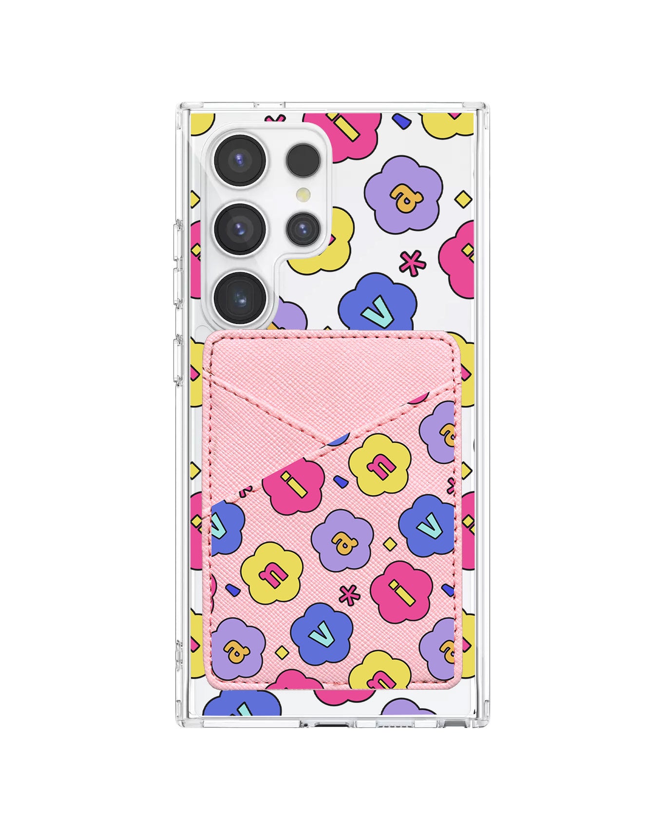 Android Phone Wallet Case - Flower Petals Monogram 2.0