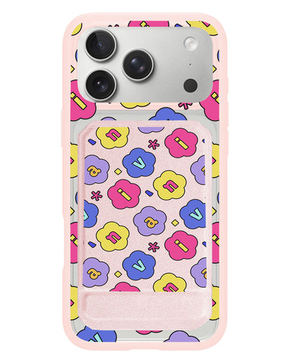 iPhone Magnetic Multifold Wallet - Flower Petals Monogram 2.0