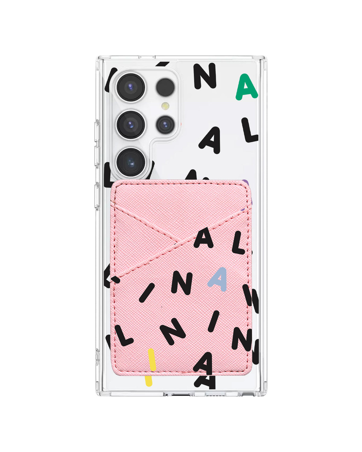 Android Phone Wallet Case - Monogram 2.0 Black