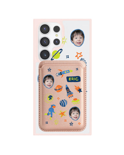 Android Magnetic Wallet Case - Face Grid Galaxy