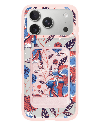 iPhone Magnetic Multifold Wallet - Fish & Floral 2.0