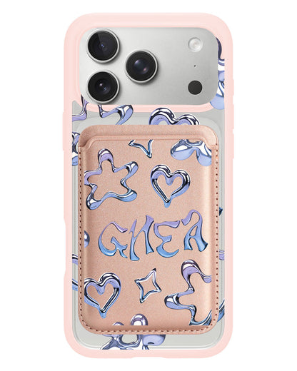 iPhone Magnetic Wallet Case - Chrome Monogram 1.0