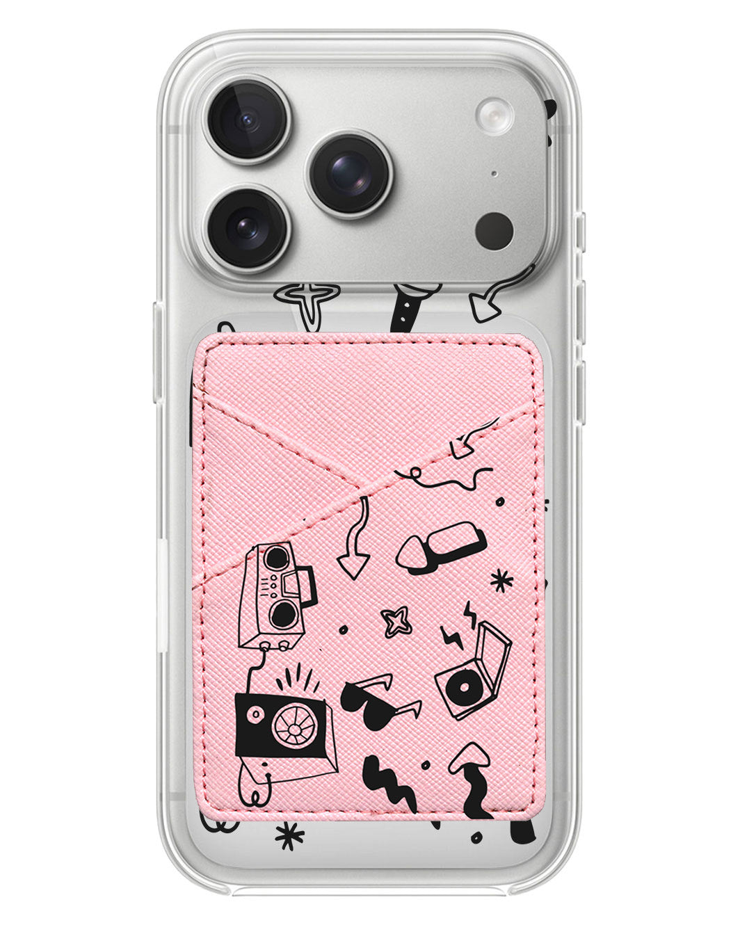 iPhone Phone Wallet Case - Rock N Roll Black