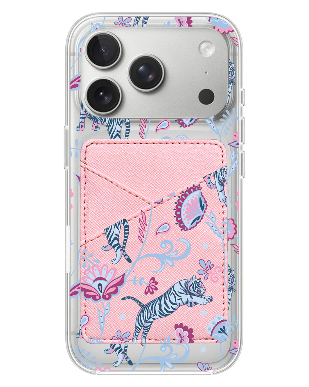 iPhone Phone Wallet Case - Tiger & Floral 3.0
