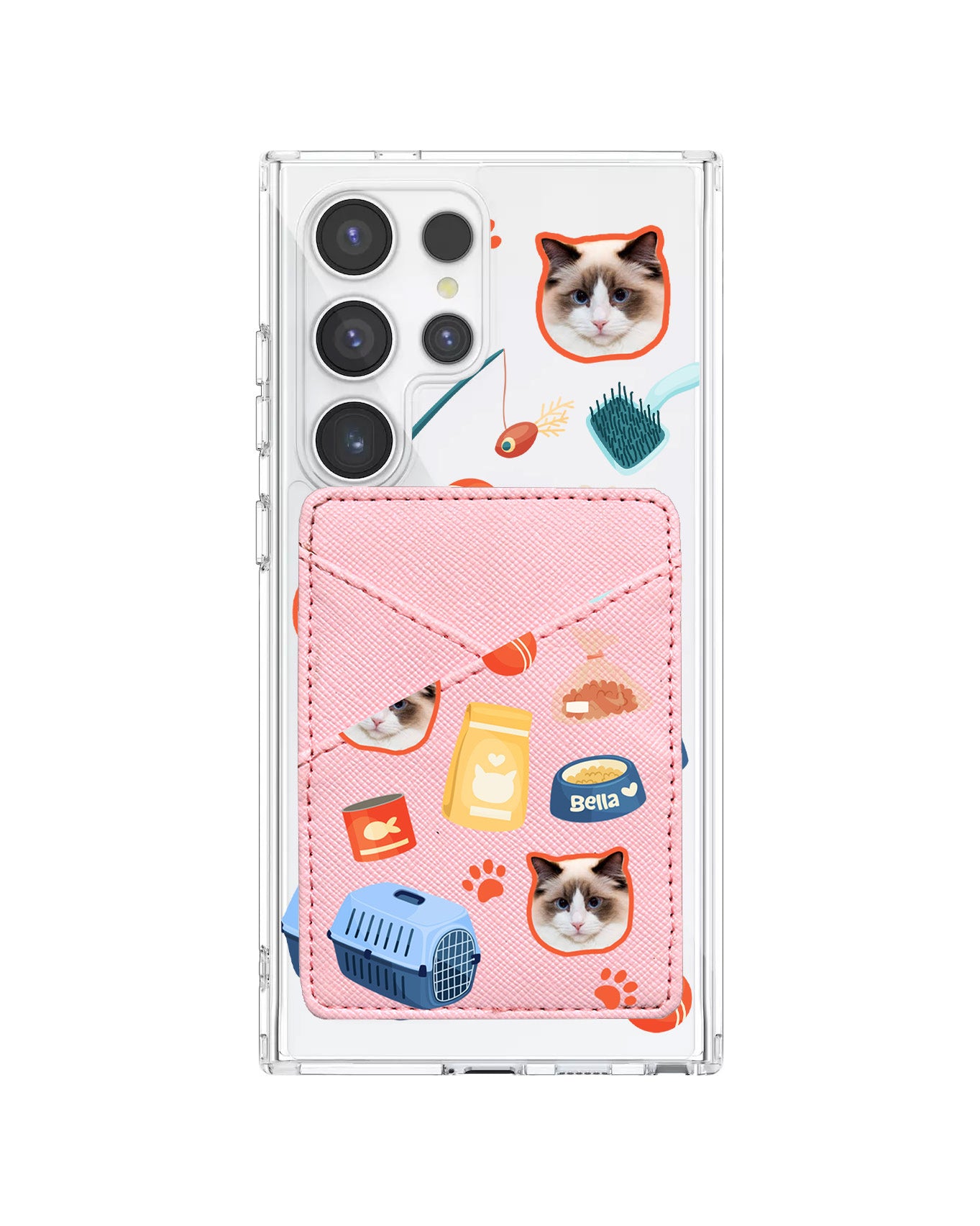 Android Phone Wallet Case - Pet Grid Kitty Adventures