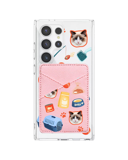 Android Phone Wallet Case - Pet Grid Kitty Adventures