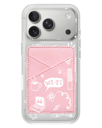 iPhone Phone Wallet Case - Social White