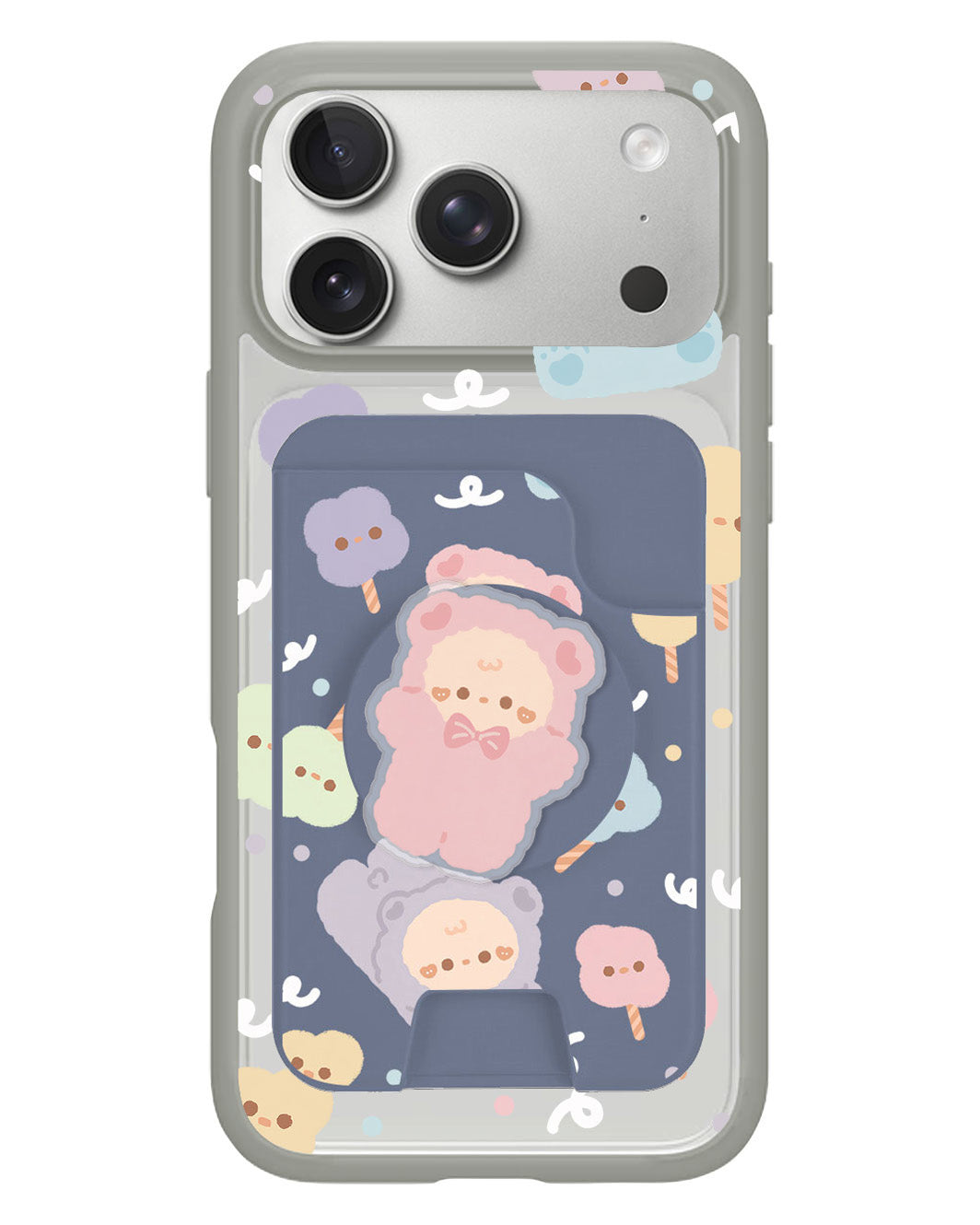 iPhone Magpop Wallet - Cotton Teddy
