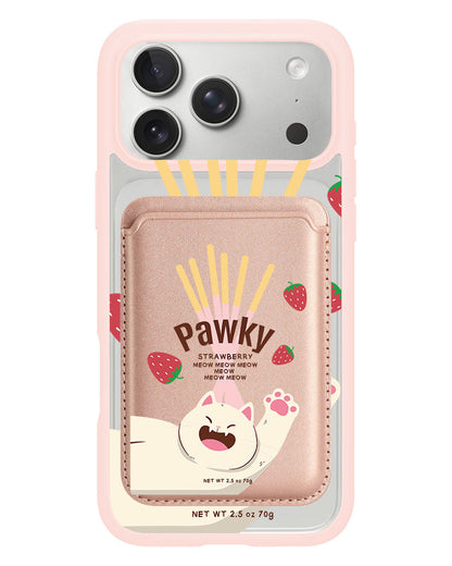 iPhone Magnetic Wallet Case - Pawky Cat