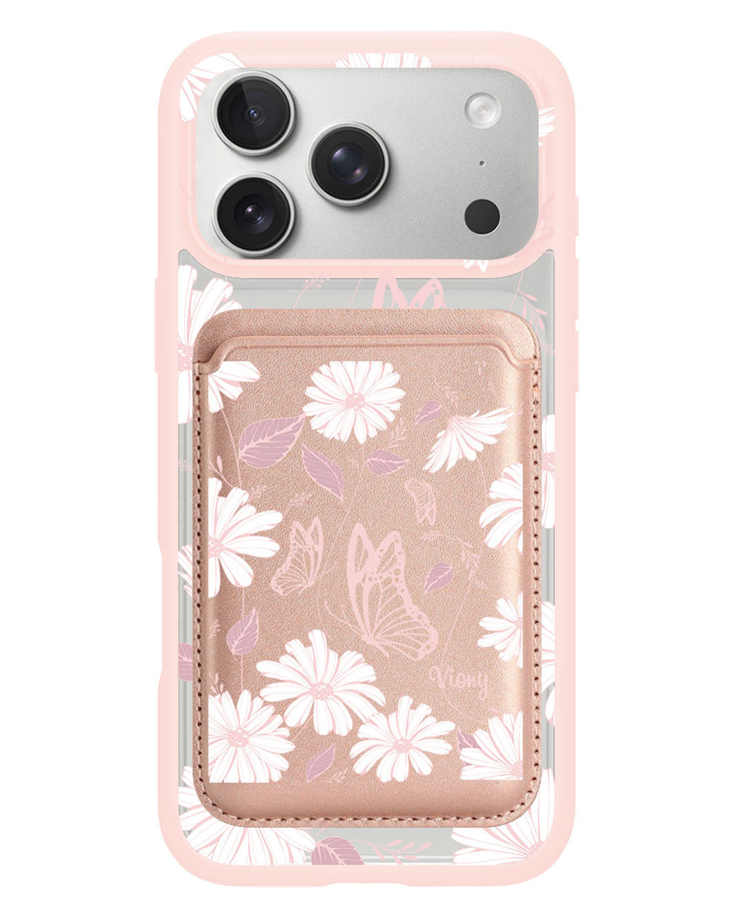 iPhone Magnetic Wallet Case - Butterfly & Daisy