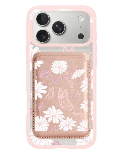 iPhone Magnetic Wallet Case - Butterfly & Daisy