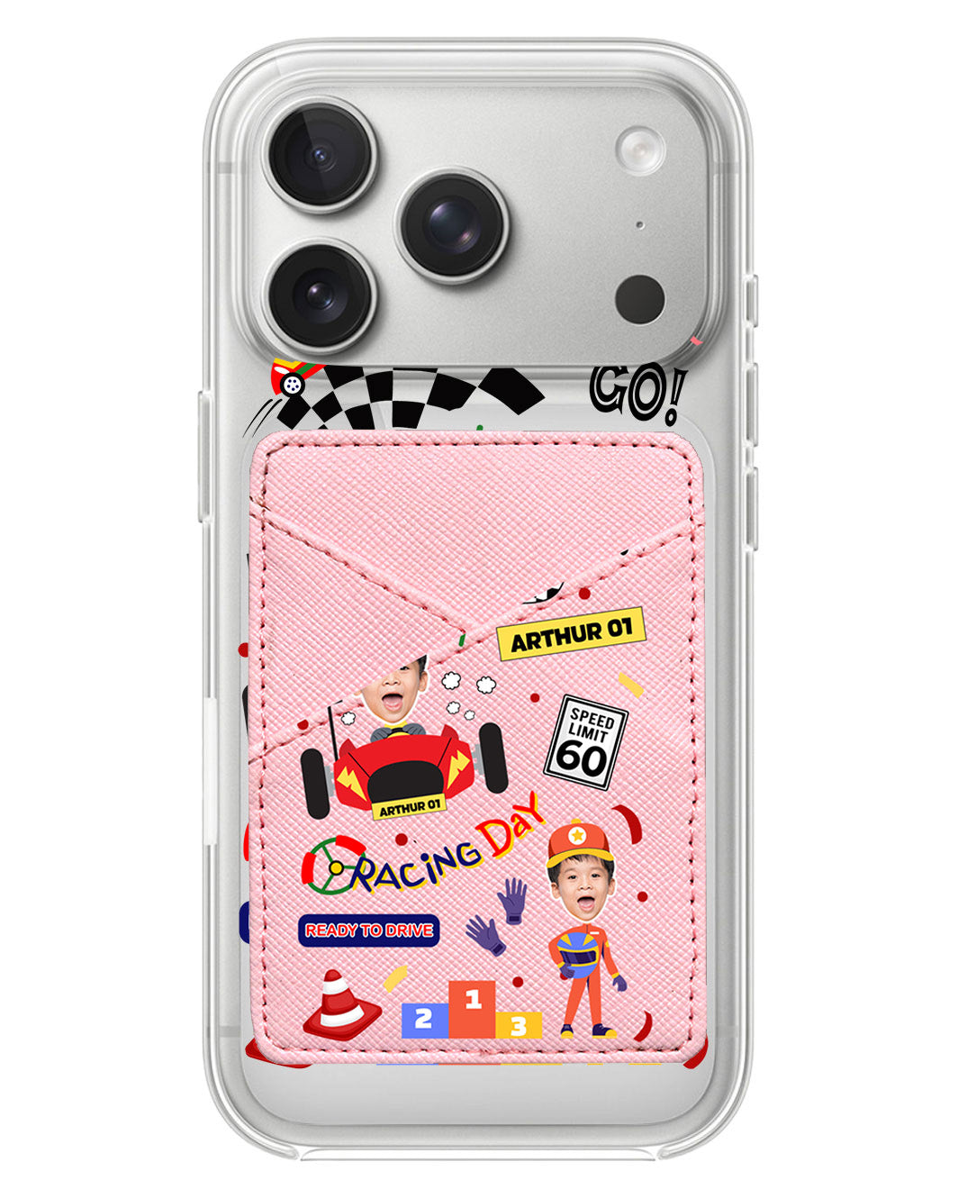iPhone Phone Wallet Case - Face Grid Dream Racer