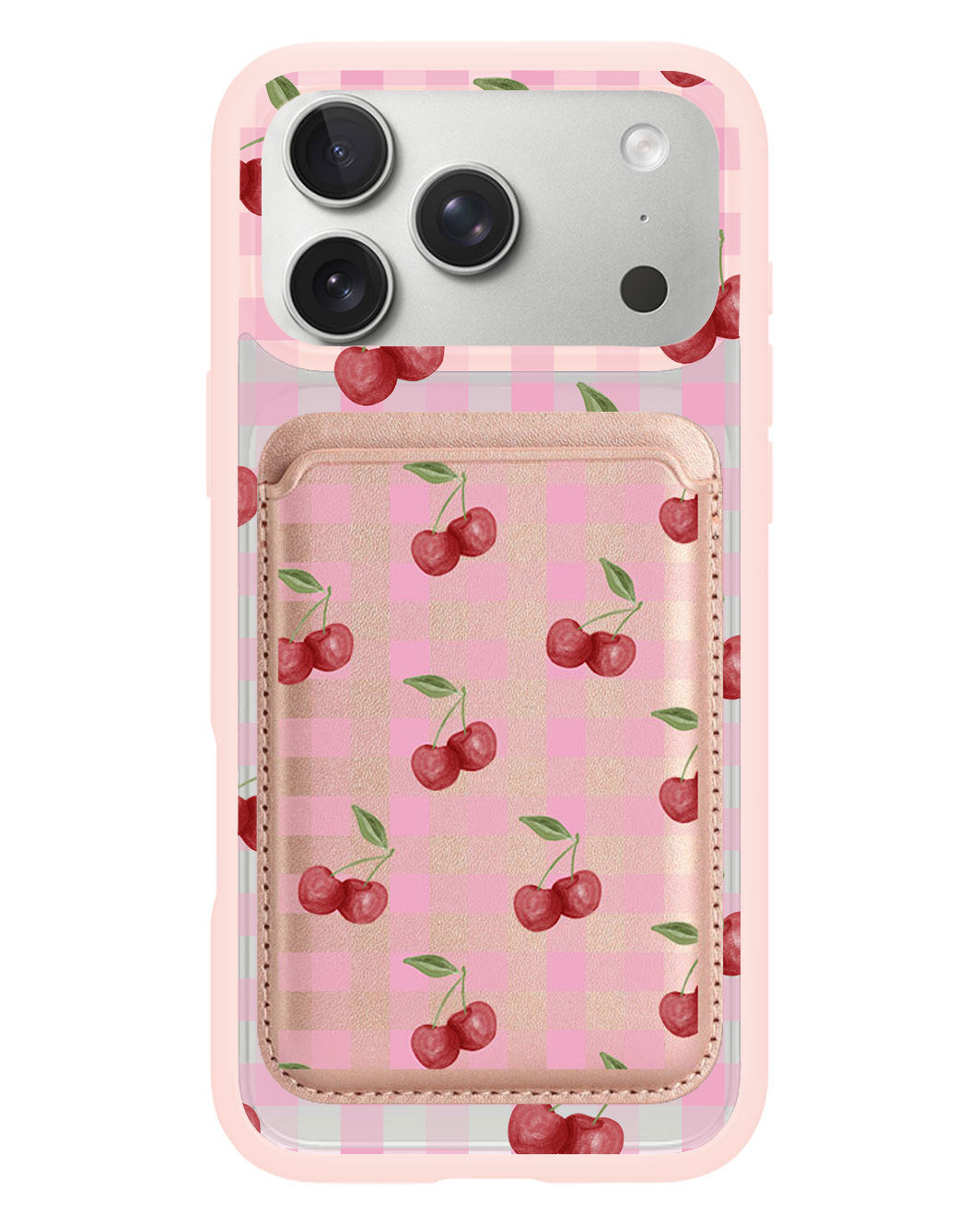 iPhone Magnetic Wallet Case - Cherry Tartan