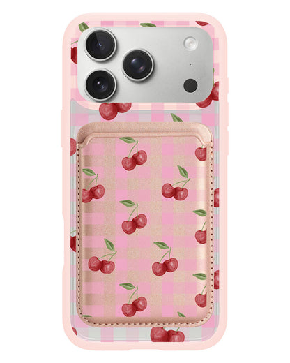 iPhone Magnetic Wallet Case - Cherry Tartan