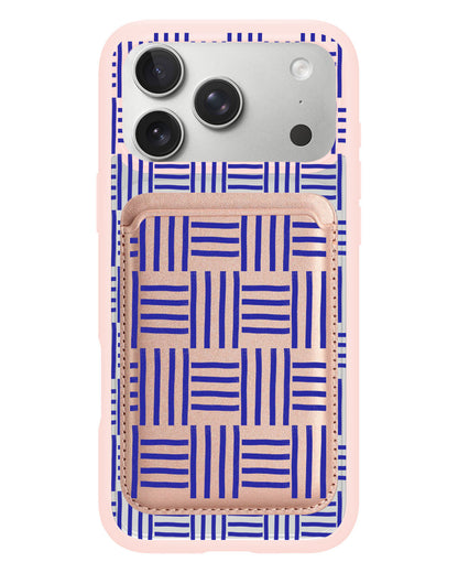 iPhone Magnetic Wallet Case - Naval Checkered