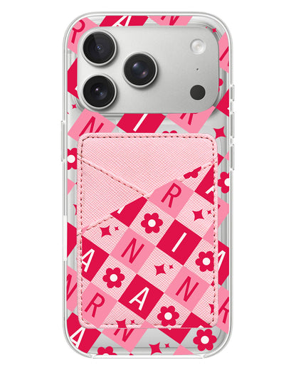 iPhone Phone Wallet Case - Flower Grid Monogram 1.0