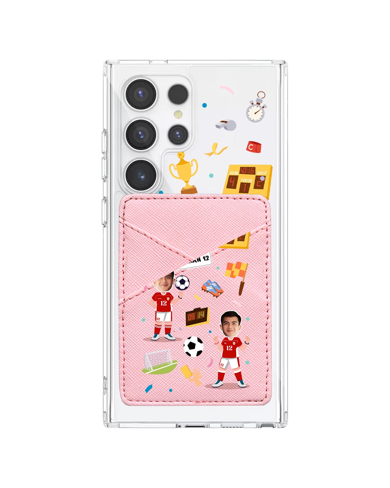 Android Phone Wallet Case - Face Grid Dream Soccer