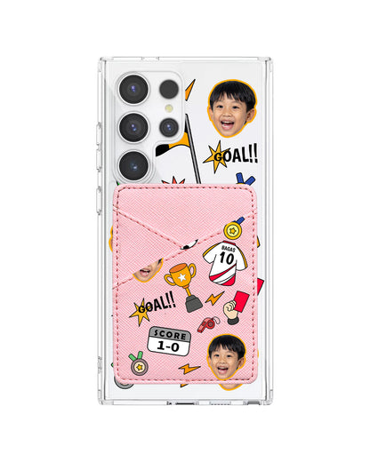 Android Phone Wallet Case - Face Grid Soccer
