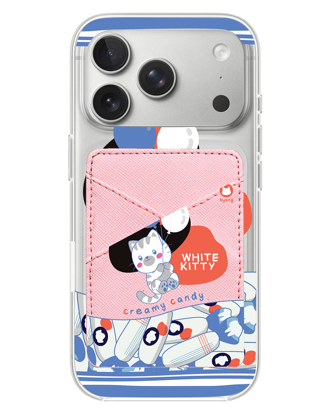 iPhone Phone Wallet Case - White Kitty