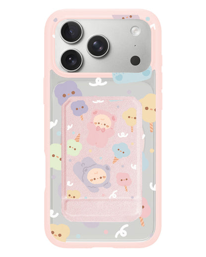 iPhone Magnetic Multifold Wallet - Cotton teddy