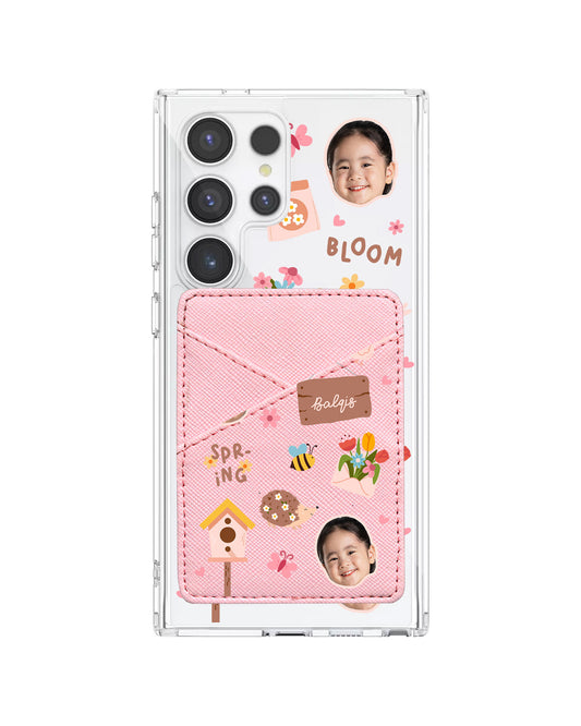 Android Phone Wallet Case - Face Grid Spring Bloom