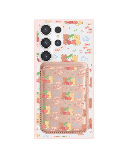 Android Magnetic Wallet Case - Cherry Bear