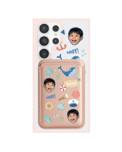 Android Magnetic Wallet Case - Face Grid Sailor