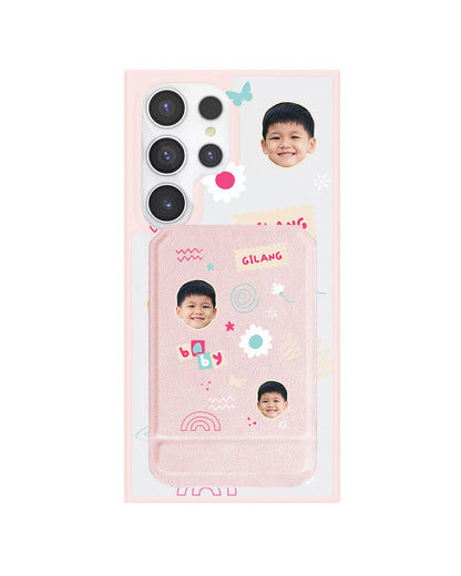 Android Magnetic Multifold Wallet - Face Grid Abstract